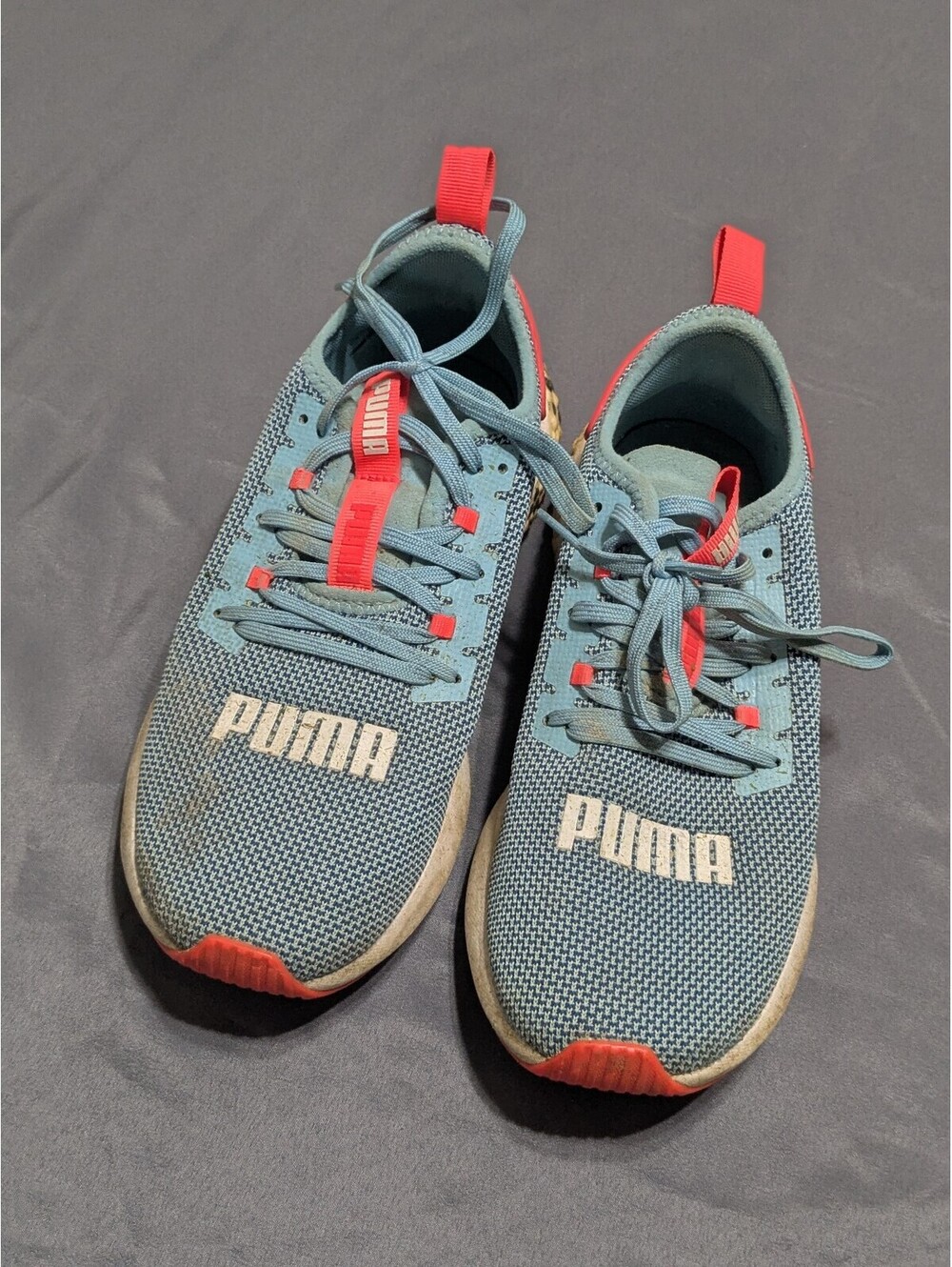 Puma Hybrid Running Shoes Size 6 UK Light Blue and Red